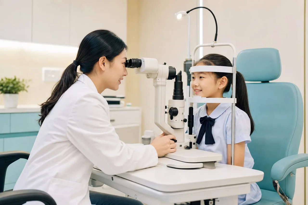 石家庄童仁视光师为儿童进行专业医学验光检查